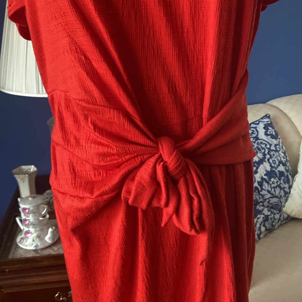 Max Studio Textured Side Tie, Flutter Sleeve Dress - image 2